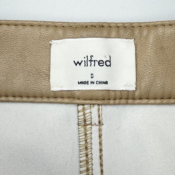 Aritzia Wilfred Rebel Slim Vegan Leather Pants Tawny Size 0 - Picture 6 of 8